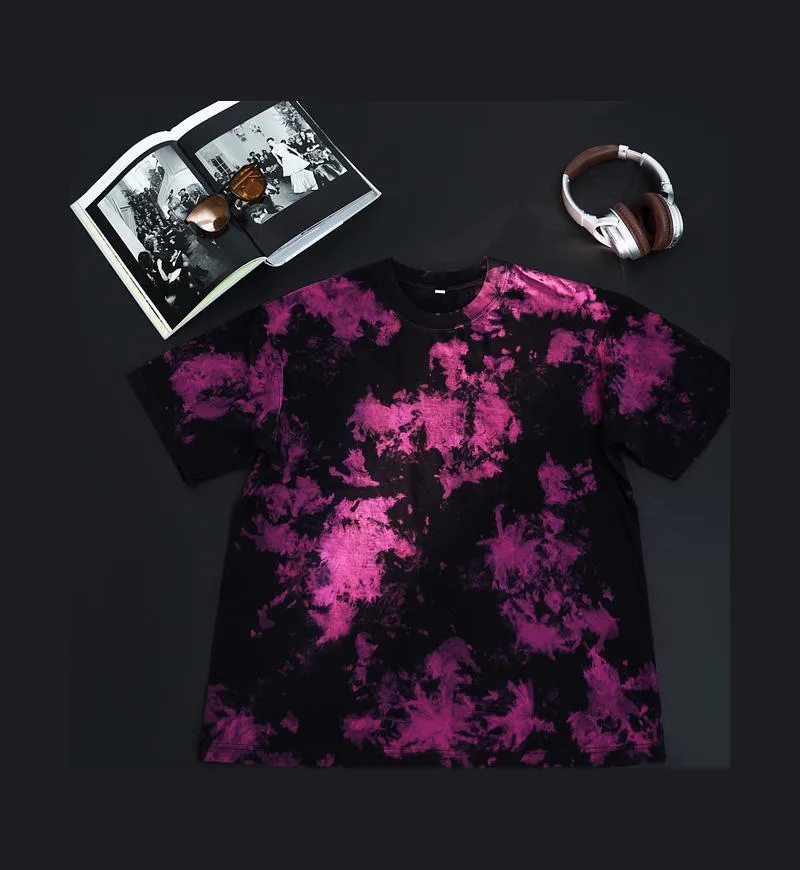 230gsm Tie-Dye Washed Tee in Cloud Pink