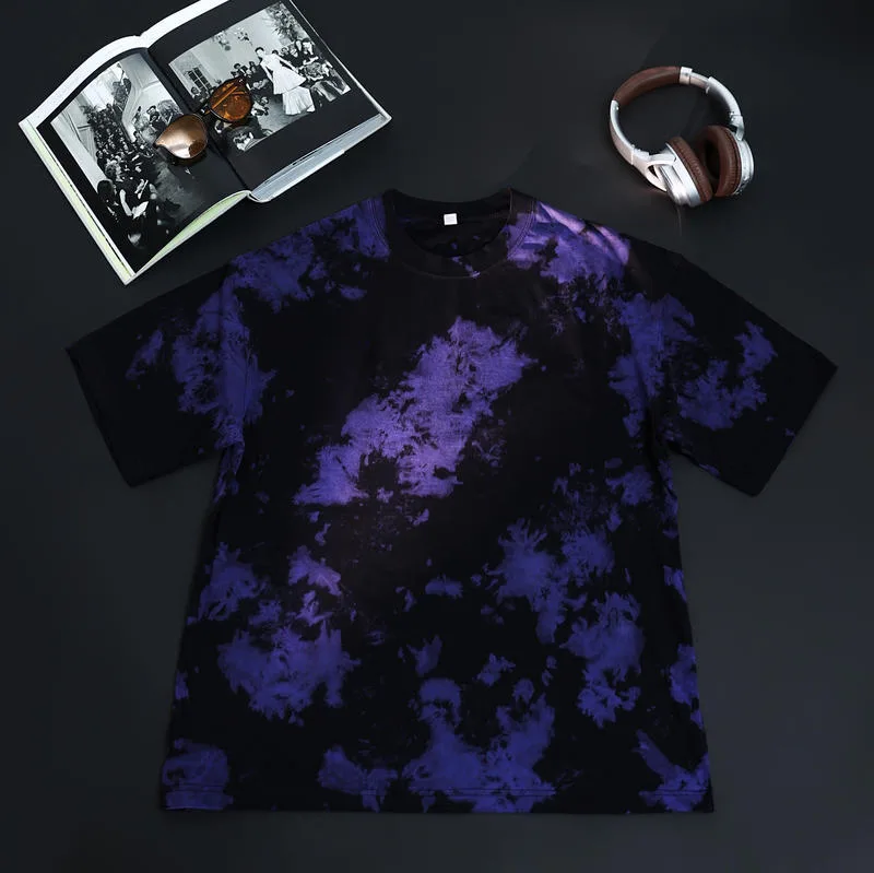 230gsm Tie-Dye Washed Tee in Cloud Purple