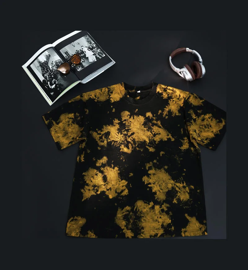 230gsm Tie-Dye Washed Tee in Cloud Yellow