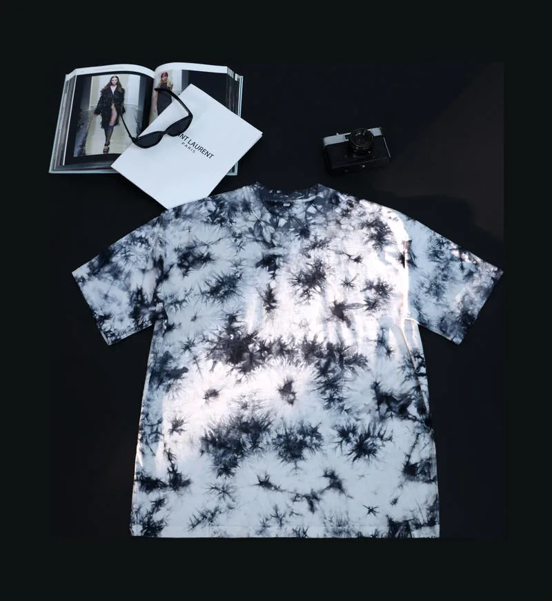230gsm Tie-Dye Washed Tee in Tie-Dye Black