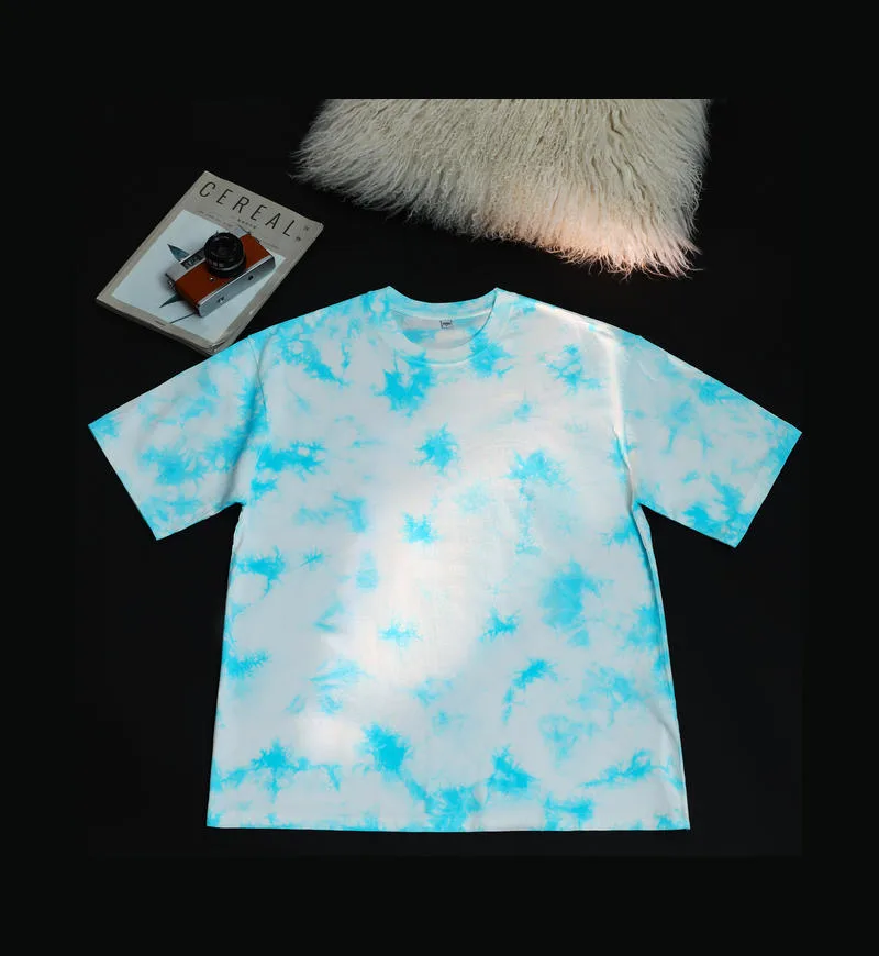 230gsm Tie-Dye Washed Tee in Tie-Dye Lake Blue