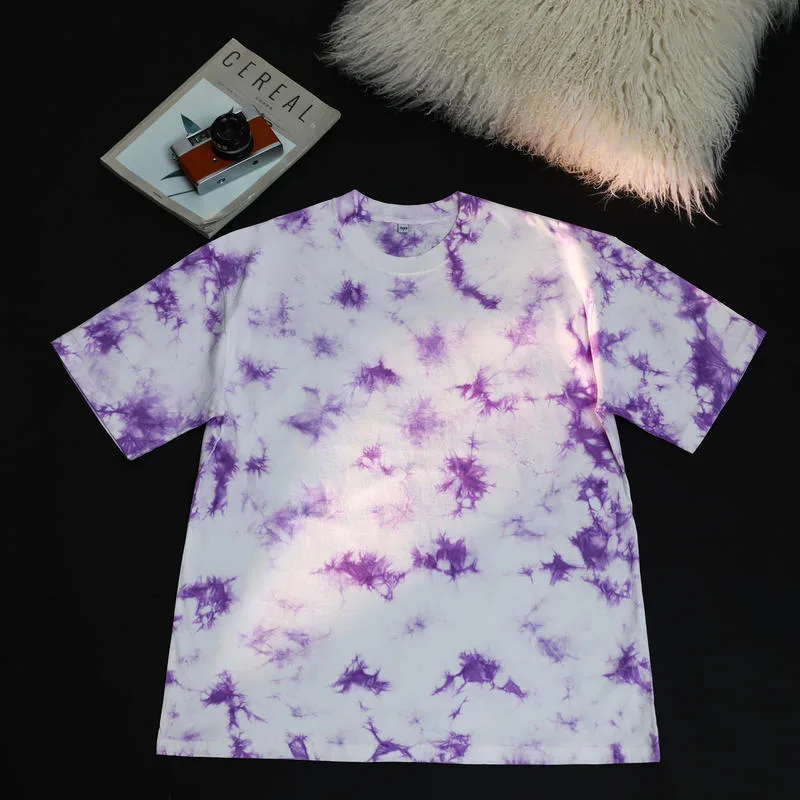 230gsm Tie-Dye Washed Tee in Tie-Dye Purple