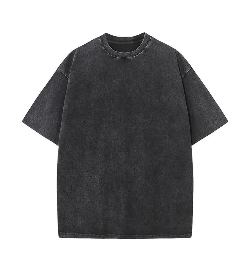 270gsm Wax-Dyed Washed Tee in Black