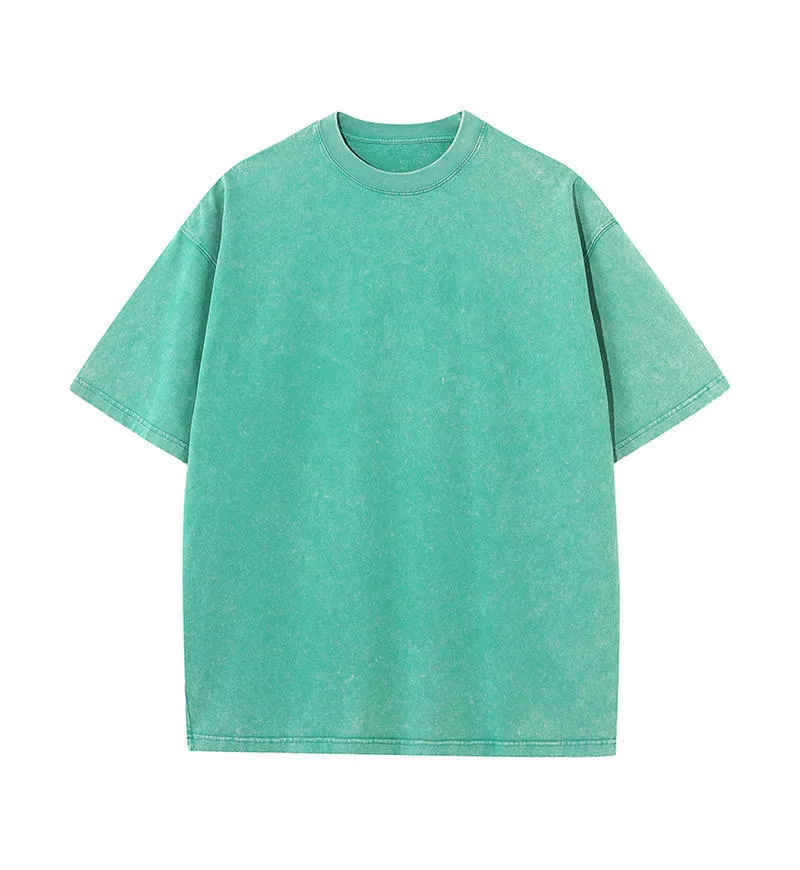 270gsm Wax-Dyed Washed Tee in Grass Green