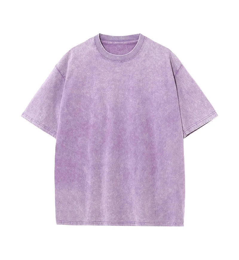 270gsm Wax-Dyed Washed Tee in Purple