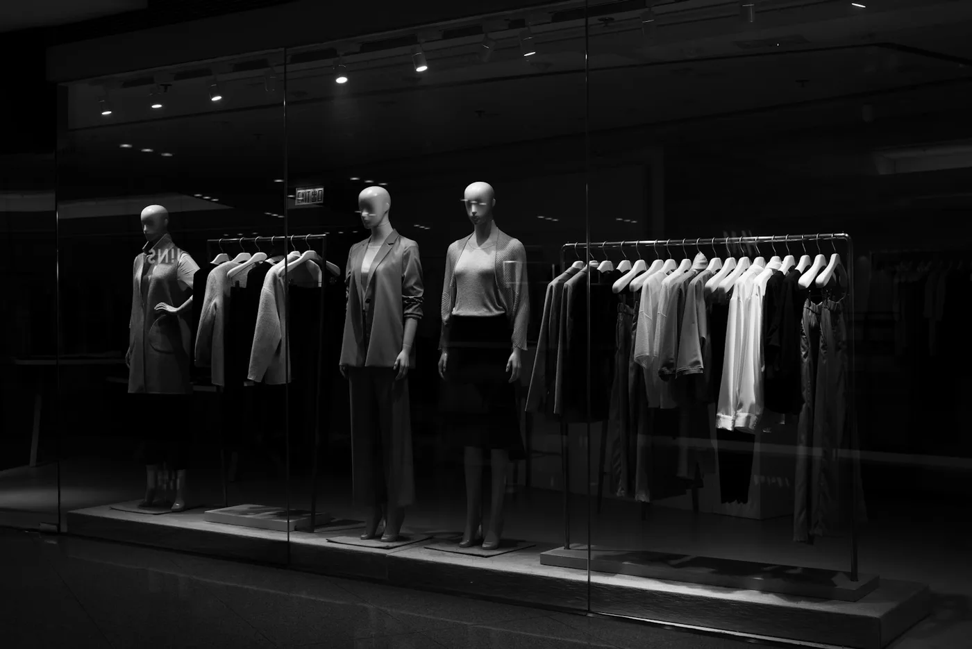 Clothing on a retail rack
